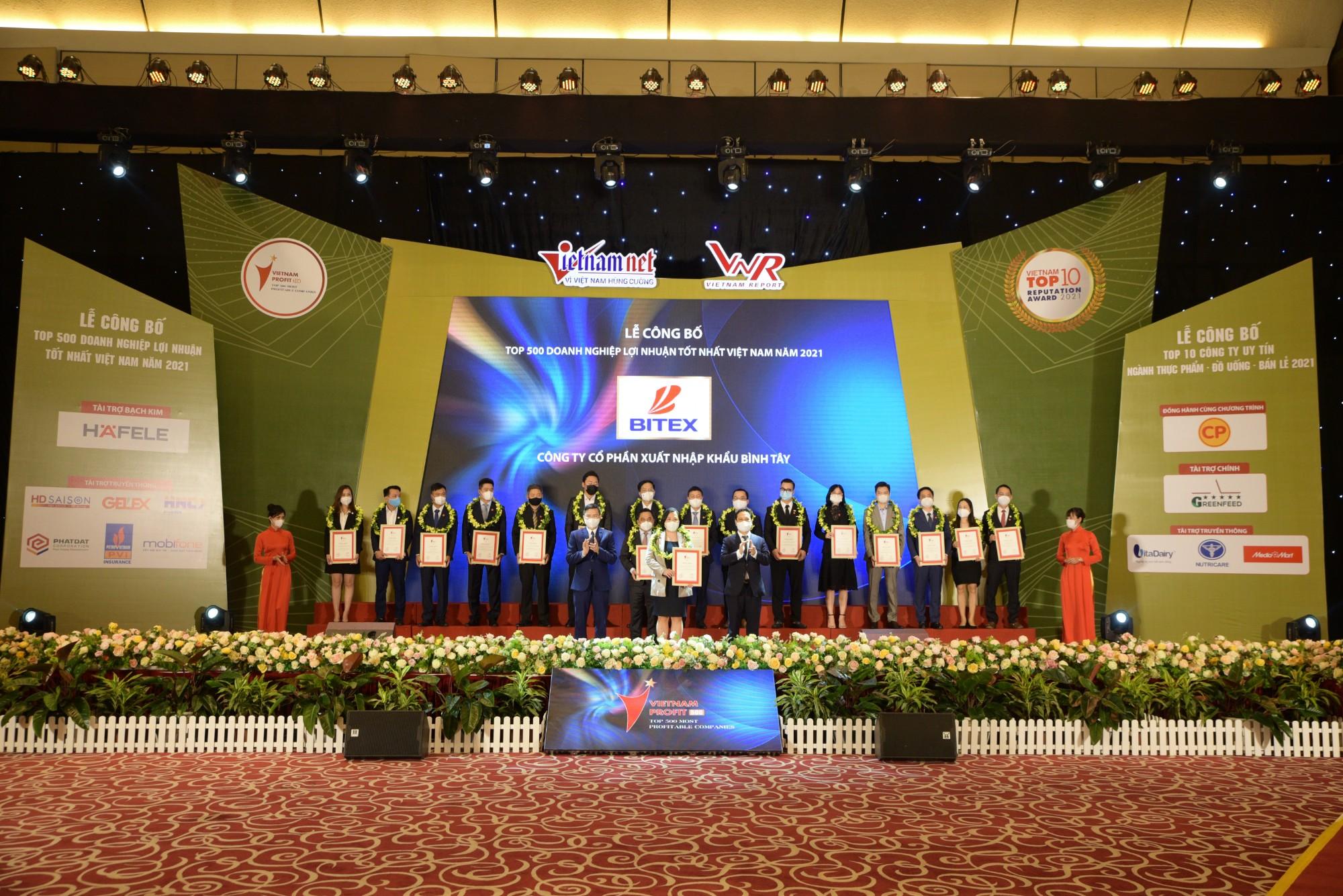 BITEX “vượt khó” lọt Top 500 doanh nghiệp lợi nhuận tốt nhất Việt Nam năm 2021